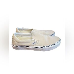 Vans Classic Slip On Men’s 8.5 Women’s 10 Cream Unisex Skater 90s Punk Emo Shoes